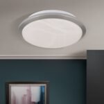 Plafoniera RIMA, cu abajur din sticlă opal mat, E27 1x40W otel finisaj crom satinat, 28cm IP20 ORION - imagine 2