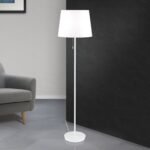 Lampadar LUDWIG, cu abajur de in, E27 1x40W otel finisaj crom alb, 157cm IP20 ORION - imagine 2