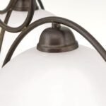 Suspensie RULA, cu abajur din sticla opal mat, E27 3x60W otel finisaj antic, 37x95cm IP20 ORION - imagine 3