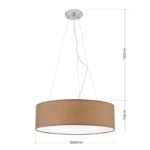 Pendul UFO cu abajur de in, E27 3x60W, otel finisaj maro, 150cm IP20 ORION - imagine 6