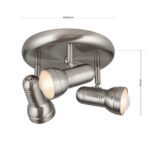Plafoniera spot WILHELM, E27 3x40W otel finisaj crom satinat, 25x23x18cm IP20 ORION - imagine 6