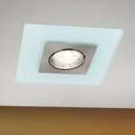 Spot mobil patrat CLASA cu decoratiune sticla mata GU10 1x50W otel finisaj crom satinat 15x15cm IP20 ORION
