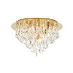 Plafoniera din cristal CELESTE, 45cm 6xG9/40W sticla cristalina K9, cadru otel finisaj auriu IP20 ORION - imagine 2