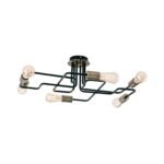Plafoniera JAILHOUSE, E27 6x40W fara bec, otel finisaj negru patinat, 58cm IP20 ORION - imagine 2