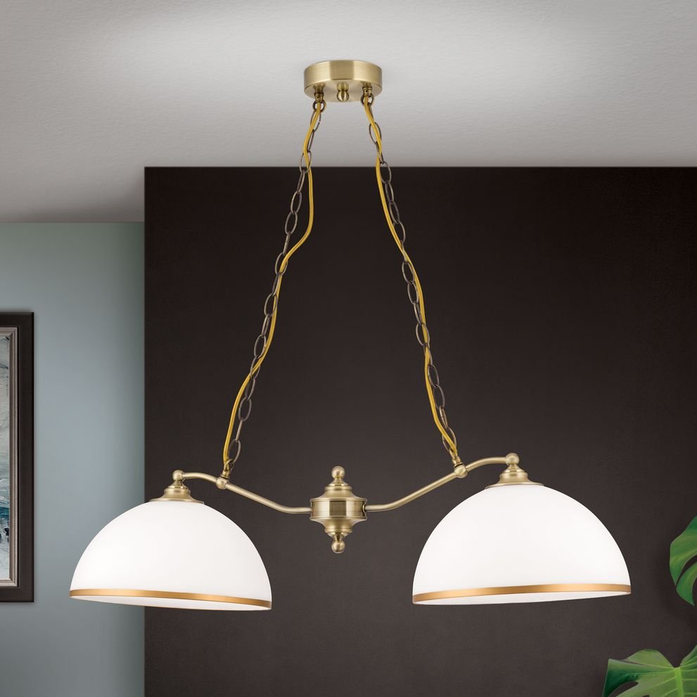 aHR0cHM6Ly93d3cub3Jpb25sZXVjaHRlbi5hdC9tZWRpYS9lYi9kNC85Yy8xNjU3NTkwNzY2LzA2MC4xODEwLTAxXzAyX24yLmpwZw Suspensie OLD LAMP, cu abajur din sticla opal mat, E27 2x40W otel finisaj alama antica, 50-120cm IP20 ORION - imagine 1