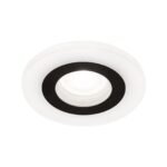 Spot fix rotund GLOW cu inel din sticlă acrilică GU10 1x35W otel finisaj negru 11cm IP20 ORION - imagine 2