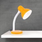 Veioza flexibila NEMO, E27 1x40W otel finisaj alb-portocaliu, 33cm IP20 ORION