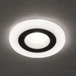 Spot fix rotund GLOW cu inel din sticlă acrilică GU10 1x35W otel finisaj negru 11cm IP20 ORION