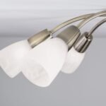 Lustra TULLO, cu abajur din sticlă opal mat, E14 7x40W otel finisaj alama satinata, 70x20cm IP20 ORION - imagine 3