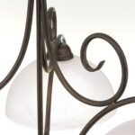 Suspensie RULA, cu abajur din sticla opal mat, E27 3x60W otel finisaj antic, 37x95cm IP20 ORION - imagine 4