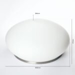 Abajur rotund din sticlă groasa EMPIRE 387, Ø 320mm, finisaj opal mat cu inel satinat ORION - imagine 2