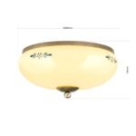 Plafoniera LANDHOUS, cu abajur din sticla crem-sampanie-albastru, E27 2x60W otel finisaj alama antica, 28cm IP20 ORION - imagine 6