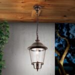 Pendul pentru exterior KENZO,  E27 1x60W aluminiu finisaj cupru/negru inaltime 100cm IP40 ORION - imagine 3