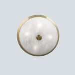 Plafoniera FRANO, cu abajur din sticlă opal mat, E27 4x40W otel finisaj alama mata, 42cm IP20 ORION