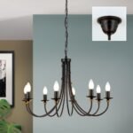 Candelabru GIOVANNI, E14 8x40W otel finisaj antic-auriu, 130cm IP20 ORION - imagine 2