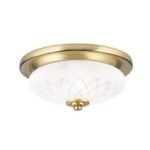 Plafoniera PORTO, cu abajur din sticlă satinată cu tăietură diamantată, E27 1x40W otel finisaj bronz, 28cm IP20 ORION - imagine 2