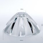 Abajur decorativ din sticlă groasa, Ø 135mm, finisaj mat cu decupaj transparent pentru soclu G9 ORION - imagine 2