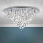 Plafoniera din cristal CELESTE, 75cm 12xG9/40W sticla cristalina K9, cadru otel finisaj crom IP20 ORION