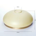 Abajur rotund din sticlă groasa LANDHAUS 412, Ø 195 mm, finisaj sampanie mata cu inel de alamă ORION - imagine 3