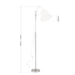 Lampadar KARA, inaltime reglabila  cu abajur de in, E27 1x60W aluminiu finisaj crom satinat, 160-176cm IP20 ORION - imagine 6