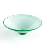 Abajur conic din sticlă groasa, Ø 200 mm, finisaj verde lucios ORION - imagine 3
