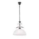 Pendul RULA, cu abajur din sticla opal mat, E27 1x60W otel finisaj antic, 31x101cm IP20 ORION - imagine 2
