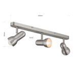 Plafoniera spot WILHELM, E27 3x40W otel finisaj crom satinat, 55x23x8cm IP20 ORION - imagine 6