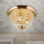 Plafoniera din cristal PLAFOND, 35cm 3xE27/40W cristal Asfour, cadru otel finisaj alama aurie IP20 ORION - imagine 2