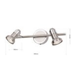 Plafoniera spot SEBA, GU10 2x35W aluminiu finisaj crom satinat, 35x6cm IP20 ORION - imagine 6