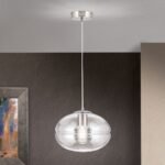 Pendul RICHARD, 127cm 1xE27/40W, cadru otel finisaj crom satinat IP20 ORION