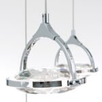 Pendul LED MOON, 180cm, LED 82.5W/3600lm/3000K, sticla cristalina K9, otel finisaj crom IP20 ORION - imagine 3