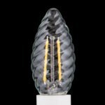 Bec LED Lumânare rasucita transparent, E14, 3W, 2700K, 330Lm  lumină albă caldă ORION - imagine 4