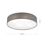 Plafoniera UFO cu abajur de in, E27 4x40W, otel finisaj gri, 50cm IP20 ORION - imagine 5