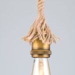 Pendul BASSENA, E27 1x40W fara bec, otel negru-finisaj alama antica, 100cm IP20 ORION - imagine 4
