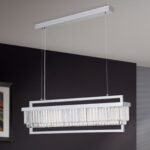 Pendul LED PRISM, dreptunghiulară, 70-160cm, LED 80W/6400lm/3000K prisma din sticla cristalina K9, cadru otel finisaj crom IP20 ORION - imagine 2
