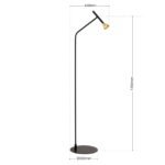 Lampadar LED ODEON, 145cm, LED 5W/440lm/3000K aluminiu finisaj negru-auriu IP20 ORION - imagine 6