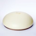 Abajur rotund din sticlă groasa LANDHAUS 414, Ø 350mm, finisaj sampanie mata cu inel patinat ORION