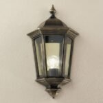 Aplica pentru exterior PUCHBERG,  E27 1x60W aluminiu finisaj negru/auriu, geam fumuriu inaltime 45cm IP44 ORION