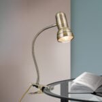Lampa de masa spot WILHELM cu clema de prindere, E27 1x40W otel finisaj alama antica, 23cm IP20 ORION