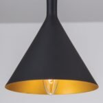 Pendul GUNDA, 150cm 1xE14/40W, cadru aluminiu finisaj negru-auriu IP20 ORION - imagine 4