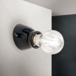 Aplica FROST, E27 1x40W fara bec, ceramică finisaj negru, 7cm IP20 ORION