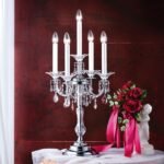 Lampa de masa KATHARINA, 5 lumini alama solida cromata, cristale Swarovski,  83cm E14 5x40W ORION