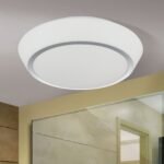 Plafoniera TENA, cu abajur din sticlă opal mat, E27 3x40W otel finisaj crom, 38cm IP44 ORION - imagine 4