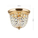Plafoniera din cristal PLAFOND, 26cm 1xE27/40W cristal Asfour, cadru otel finisaj auriu IP20 ORION - imagine 6