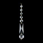Lant candelabru cristal, 1 piatra oblica și 7 octogoane din sticla presata half cut, transparenta, 230mm ORION - imagine 2