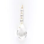Pandantiv candelabru cristal, 3 octogoane și 1 migdal din sticla presata half cut, transparenta, 130mm ORION