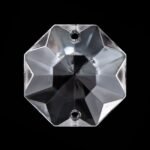 Pandantiv Candelabru cristal, octogon de sticla presata half-cut, 34mm, 2 orificii, transparent ORION - imagine 2