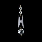 Lant candelabru cristal, 1 piatra oblica și 4 octogoane din sticla presata half cut, transparenta, 150mm ORION - imagine 2