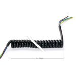 Cablu spiralat pentru Suspensie, PVC, 3x0,75 mm², 45cm, Subtire, Finisaj negru ORION - imagine 4
