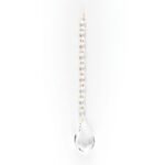 Pandantiv candelabru cristal, 9 octogoane și 1 migdal din sticla presata half cut, transparenta, 255mm ORION